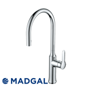 ברז ערבוב ניצב למטבח עם קצה פייה קשתית גבוהה נשלף