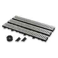 ערכת תעלת ניקוז נמוכה 60 מילימטר - כיסוי מתכת